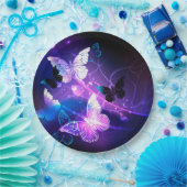 Assiettes En Carton Arrière - plan aux papillons de nuit (Fête)