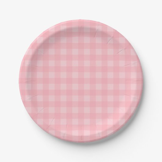 Assiettes En Carton Arrière - plan Checkered de motif de rétro guingan (Devant)