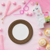 Assiettes En Carton arrière - plan Damas 2 (Fête)