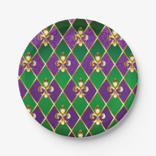Assiettes En Carton Arrière - plan de bijoux Mardi Gras