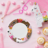 Assiettes En Carton arrière - plan de chaton mignon motif (Fête)