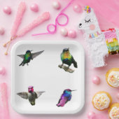 Assiettes En Carton Arrière - plan de la plaine des colibris (Fête)
