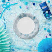 Assiettes En Carton Arrière - plan de texture bleu marbre (Fête)