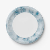 Assiettes En Carton Arrière - plan de texture bleu marbre (Devant)