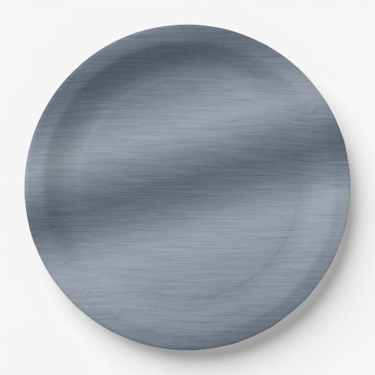 Assiettes En Carton Arrière - plan élégant en acier brossé Faux (Devant)