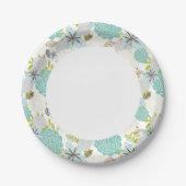 Assiettes En Carton arrière - plan floral 5 (Devant)