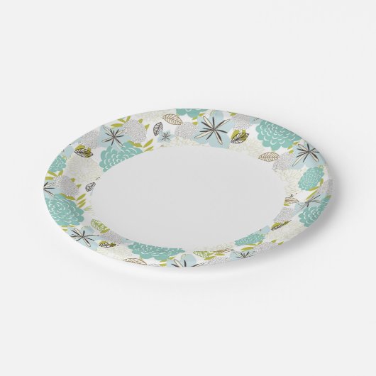Assiettes En Carton arrière - plan floral 5 (Angle)