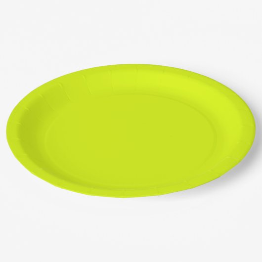 Assiettes En Carton arrière - plan jaune fluorescent couleur solide (Angle)