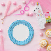 Assiettes En Carton Arrière - plan Motif Chevron (Fête)