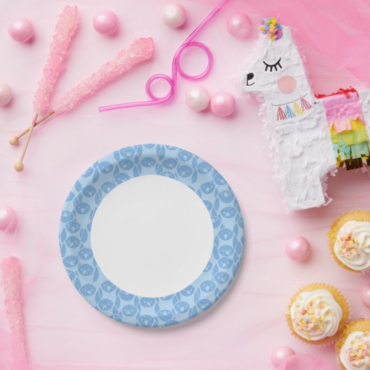 Assiettes En Carton arrière - plan motif des pingouins bleus (Fête)