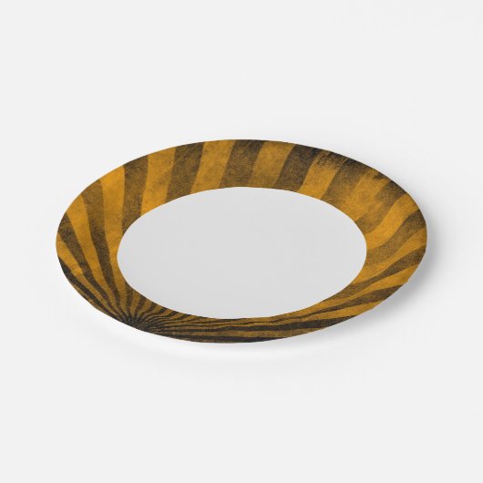 Assiettes En Carton arrière - plan motif rétro (Angle)