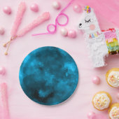 Assiettes En Carton Arrière - plan polygonal abstrait bleu (Fête)