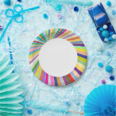 Assiettes En Carton arrière - plan rayé frais (Fête)