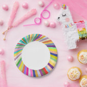 Assiettes En Carton arrière - plan rayé frais (Fête)