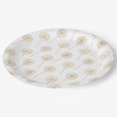 Assiettes En Carton arrière - plan rose dandelion or souhait blanc (Angle)