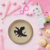 Assiettes En Carton Arrière - plan rustique Black Dragon (Fête)
