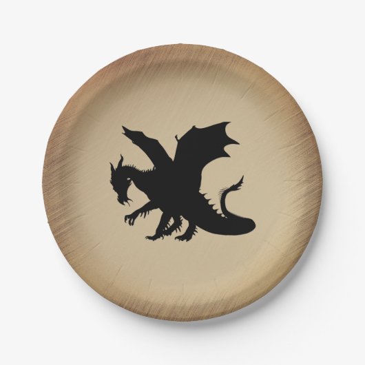 Assiettes En Carton Arrière - plan rustique Black Dragon (Devant)