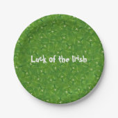 Assiettes En Carton Arrière - plan Shamrock irlandais vert (Devant)