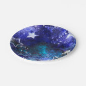 Assiettes En Carton Arrière - plan spatial avec étoiles (Angle)