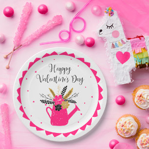 Assiettes En Carton Arrosage floral Can Valentine ID735