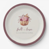 Assiettes En Carton Arrose d'automne de citrouille et de fleurs sauvag (Devant)