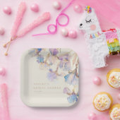 Assiettes En Carton Arrose de mariage iris aquarelle (Fête)