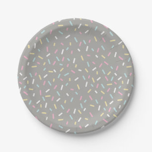 Assiettes En Carton Arrosez le plat de partie (gris)