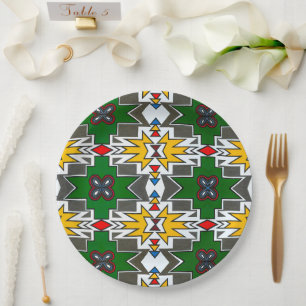 Assiettes En Carton Art africain traditionnel Ndebele Culture Afrique