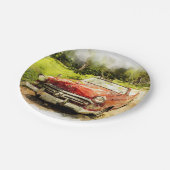 Assiettes En Carton Art automatique d'aquarelle de rétro vieille (Angle)