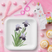 Assiettes En Carton Art Botanique Iris Trio Violet (Fête)
