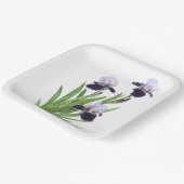 Assiettes En Carton Art Botanique Iris Trio Violet (Angulaire)