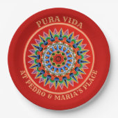 Assiettes En Carton Art costaricain avec texte personnalisable (Devant)