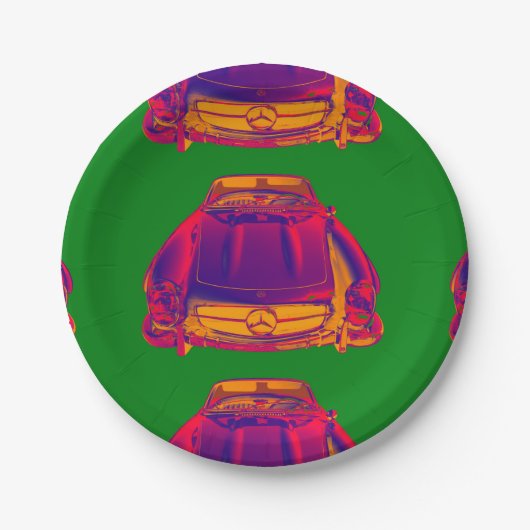 Assiettes En Carton Art de bruit convertible du benz 300 SL de (Devant)