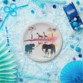 Assiettes En Carton Art de la faune Couset africain (Fête)