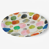 Assiettes En Carton Art de la Parties scintillant d'or de galets Abstr (Angle)