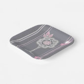 Assiettes En Carton Art de l'IA rose et gris (Angulaire)