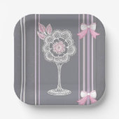 Assiettes En Carton Art de l'IA rose et gris (Recto)