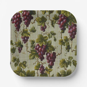Assiettes En Carton Art de vignoble de campagne française rustique