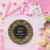 Assiettes En Carton Art Déco Black and Gold 30e anniversaire (Fête)