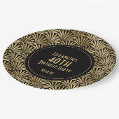Assiettes En Carton Art Déco Black and Gold 40e anniversaire (Angle)