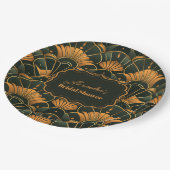 Assiettes En Carton Art Déco Bride Diamant Or et Vert (Angle)