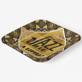 Assiettes En Carton Art déco jazz saxophone noir or musique (Angulaire)