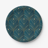 Assiettes En Carton Art Deco pattern with gold geometric shapes (Devant)