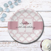 Assiettes En Carton Art Déco Vague Patten Flamant rose rose Anniversai