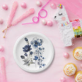 Assiettes En Carton Art Delft bleu et blanc avec fleur sauvage (Fête)