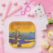 Assiettes En Carton Art du coucher du soleil (Fête)