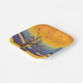 Assiettes En Carton Art du coucher du soleil (Angulaire)
