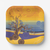 Assiettes En Carton Art du coucher du soleil (Recto)