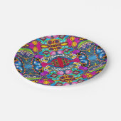 Assiettes En Carton Art esthétique multicolore motif Bahia inspiré (Angle)