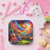 Assiettes En Carton Art guitare (Fête)